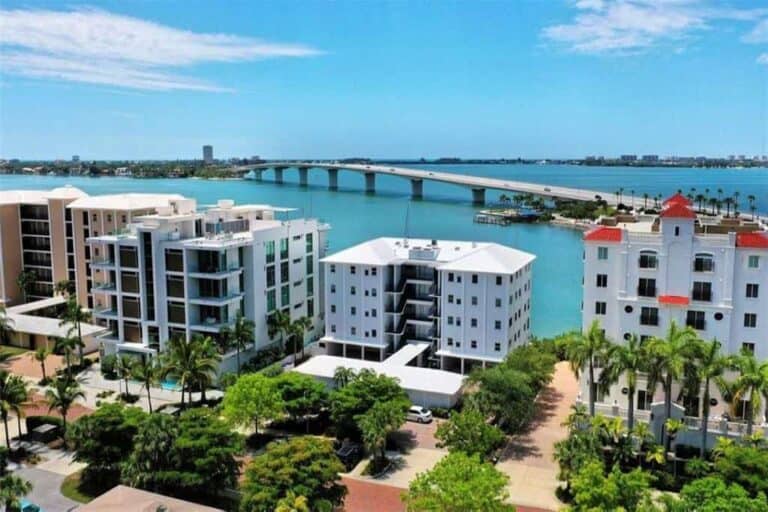 Harbor House Condos in Downtown Sarasota, FL. - Building Aerial