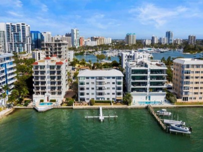 Harbor House Condos in Downtown Sarasota, FL. - Waterfront Aerial