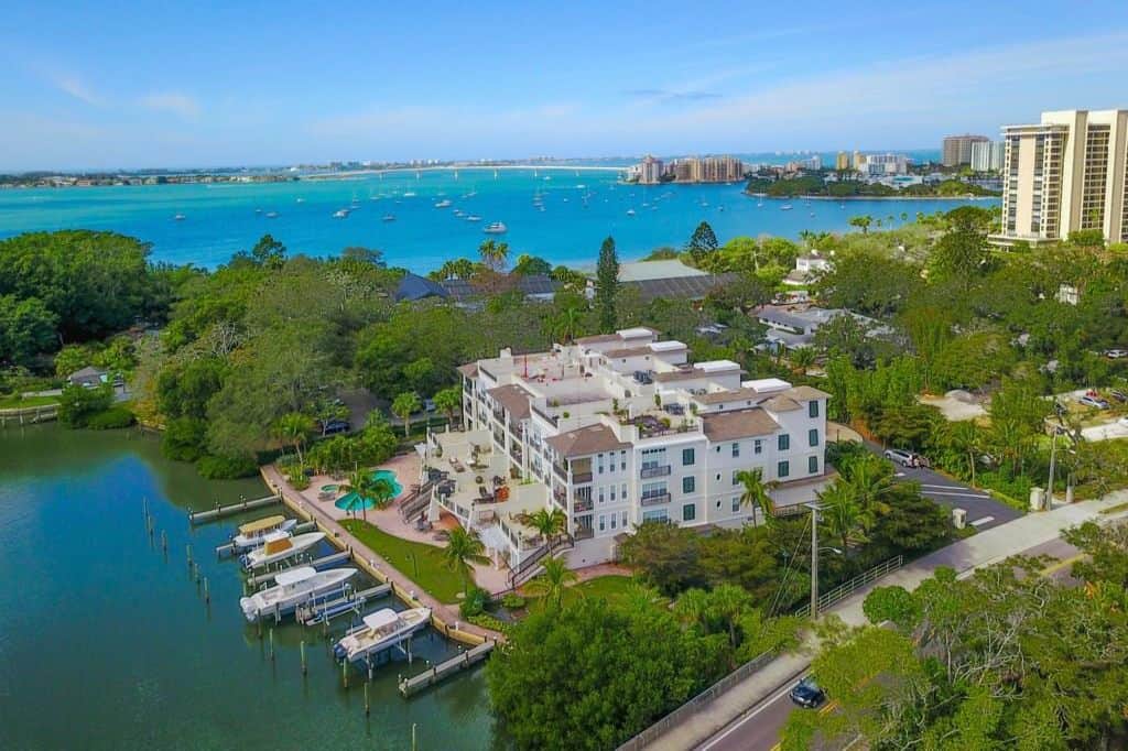 Hudson Crossing Condos in Downtown Sarasota, FL. - Aerial