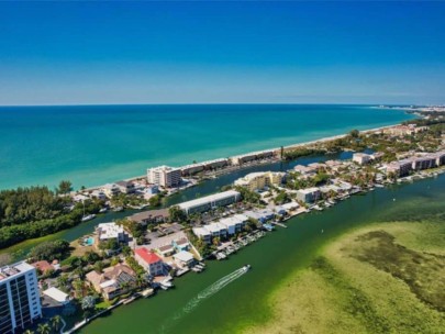 Inlet Condos in Siesta Key, FL. - Gulf Front Aerial