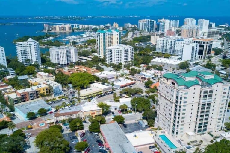 Kanaya Condos in Downtown Sarasota, FL. - Aerial