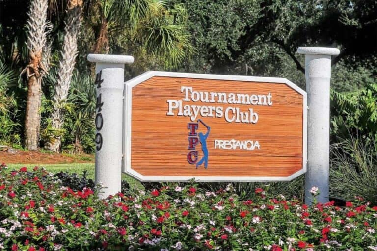 Prestancia Tournament Players Tournament La Vista Condos in Palmer Ranch Sarasota, FL. - Tournament Players Club Sign