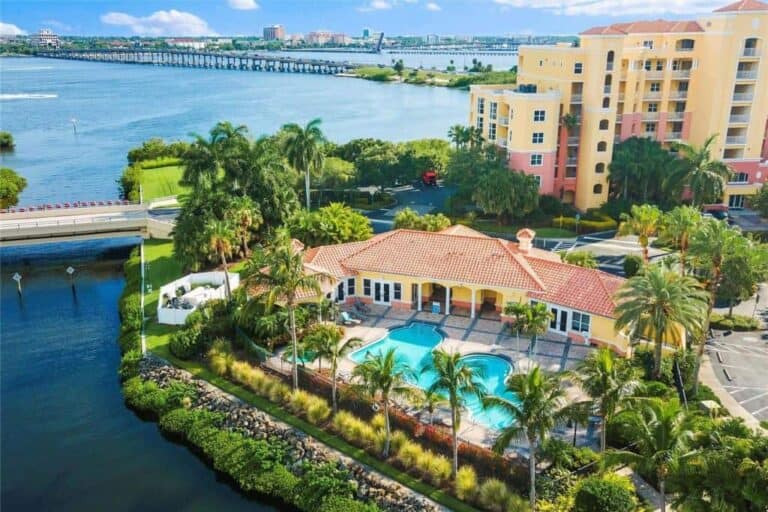 Laguna Condos in Riviera Dunes Palmetto, FL. - Pool Aerial