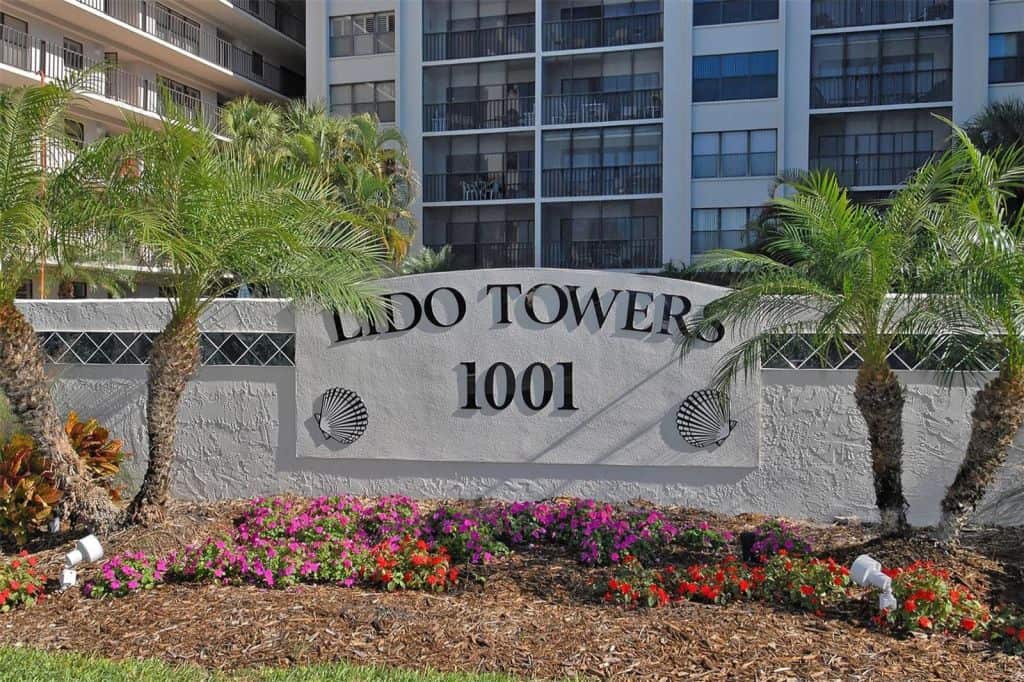 Lido Towers Condos in Lido Key Sarasota, FL. - Entrance Sign