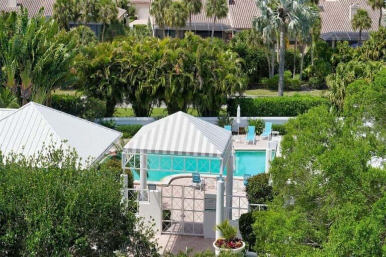 Marina Bay Condos in Longboat Key, FL. - Pool Aerial