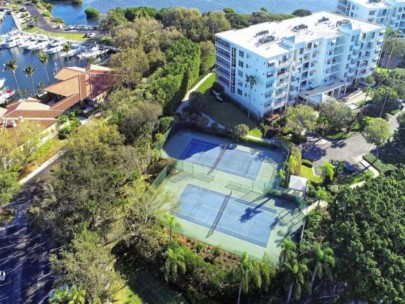 Marina Bay Condos in Longboat Key, FL. - Tennis Court Aerial