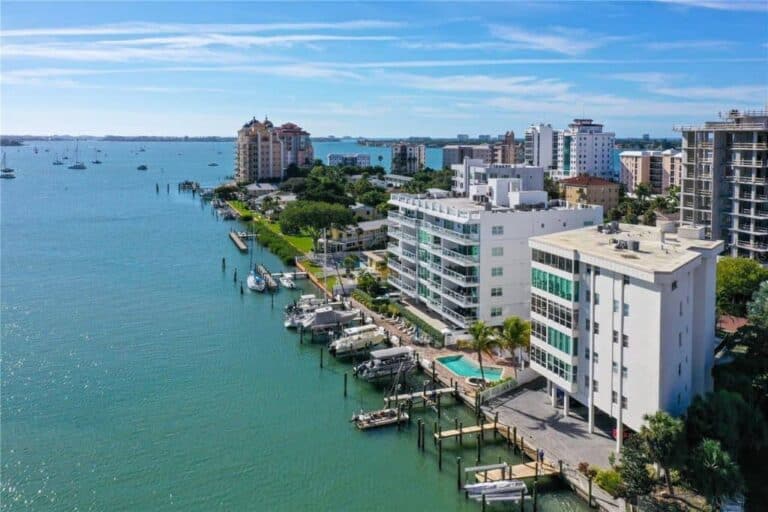Marina View Condos in Downtown Sarasota, FL. - Bayfront Aerial