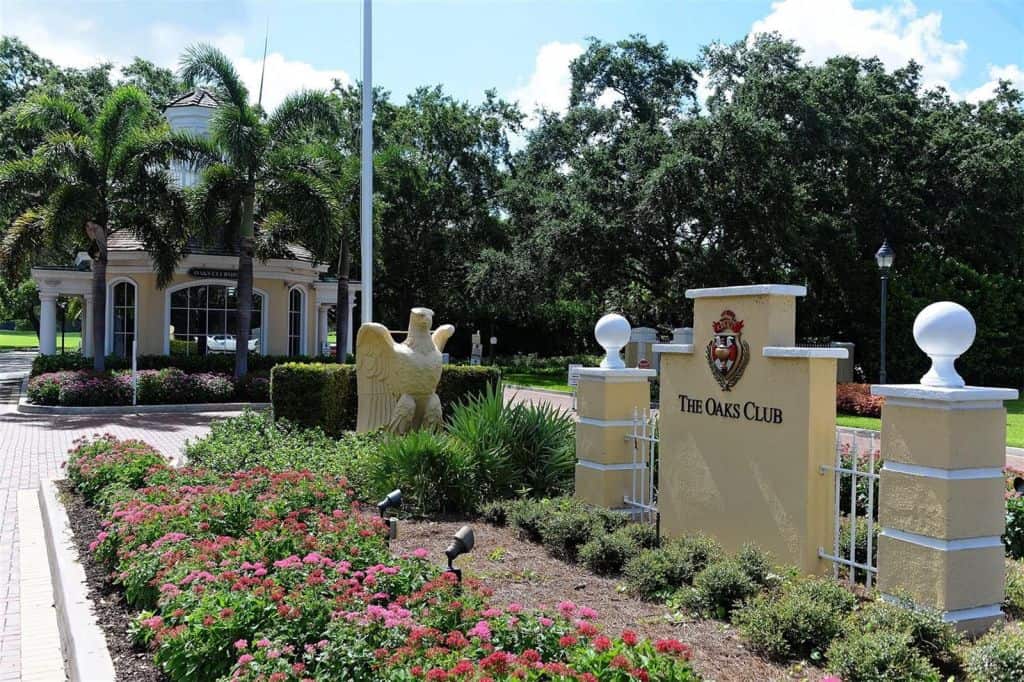 The Oaks Country Club in Osprey FL. -Entrance Sign