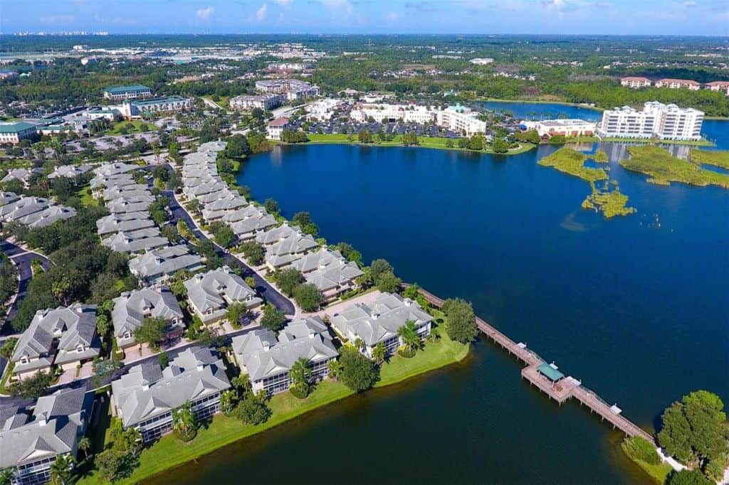 Moorings At Edgewater Condos in Lakewood Ranch, FL. - Waterfront Aerial