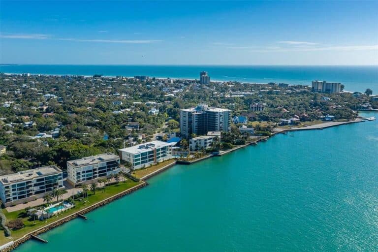Oceane Condos in Siesta Key, FL. - Gulf Front Aerial