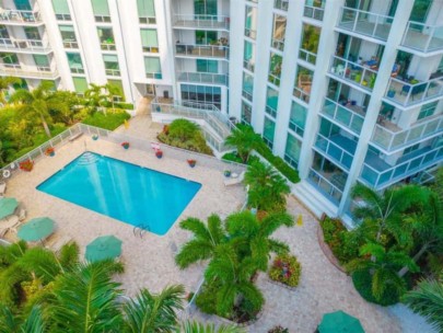 Orange Blossom Tower Condos in Downtown Sarasota, FL. - Pool Aerial