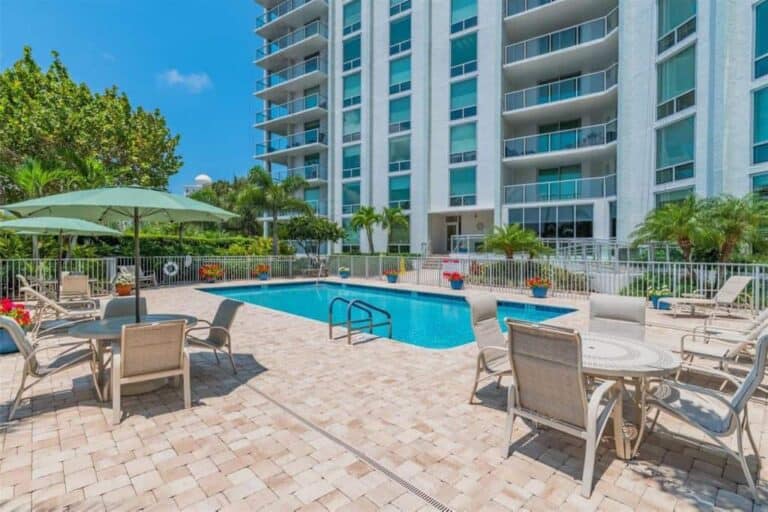 Orange Blossom Tower Condos in Downtown Sarasota, FL. - Pool Area