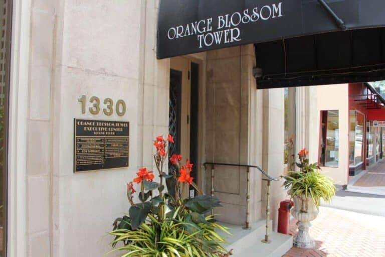 Orange Blossom Tower Condos For Sale in Downtown Sarasota, FL. - Entrance