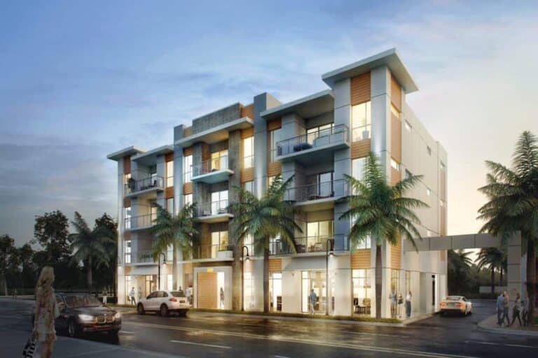 Orange Club Condos in Downtown Sarasota, FL. - Building at Night