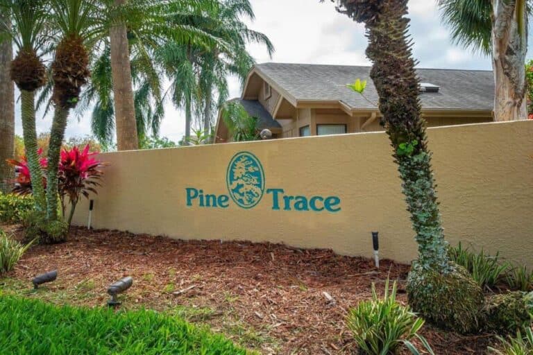 Pine Trace Condos in Palm Aire Sarasota, FL. - Entrance Sign