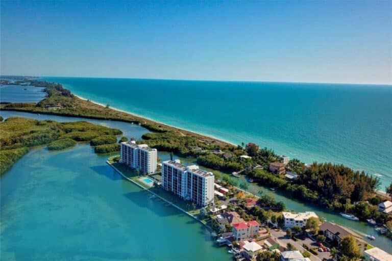 Pointe Condos in Siesta Key, FL. - Waterfront Aerial