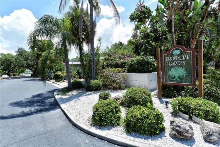Provincial Garden Condos For Sale in Siesta Key, FL. - Entrance Sign