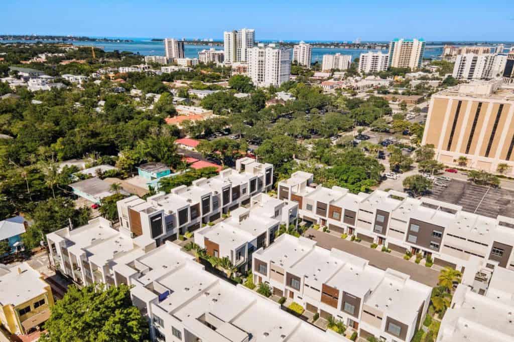 Q Townhomes in Downtown Sarasota, FL. - Aerial