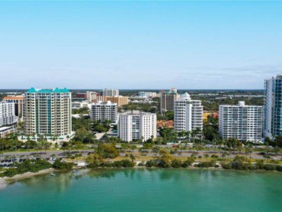 Regency House Condos in Downtown Sarasota, FL. - Waterfront Aerial