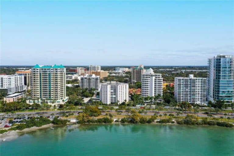 Regency House Condos in Downtown Sarasota, FL. - Waterfront Aerial