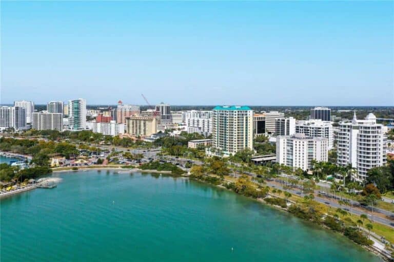Regency House Condos in Downtown Sarasota, FL. - Bayfront Aerial