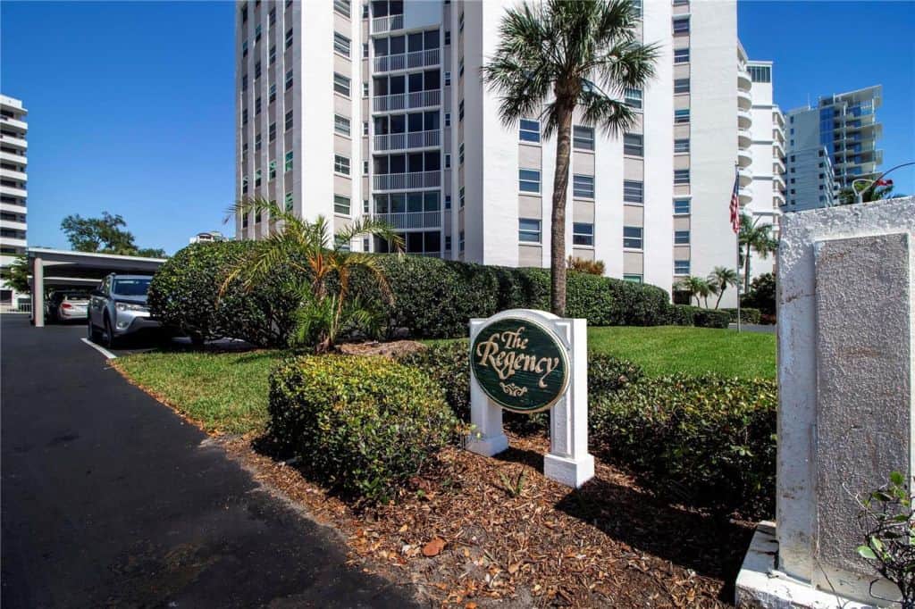 Regency House Condos in Downtown Sarasota, FL. - Entrance Sign