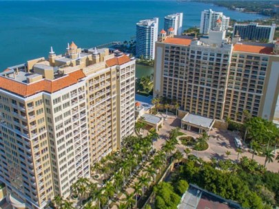 Ritz Carlton Residences Condos in Downtown Sarasota FL. - Aerial