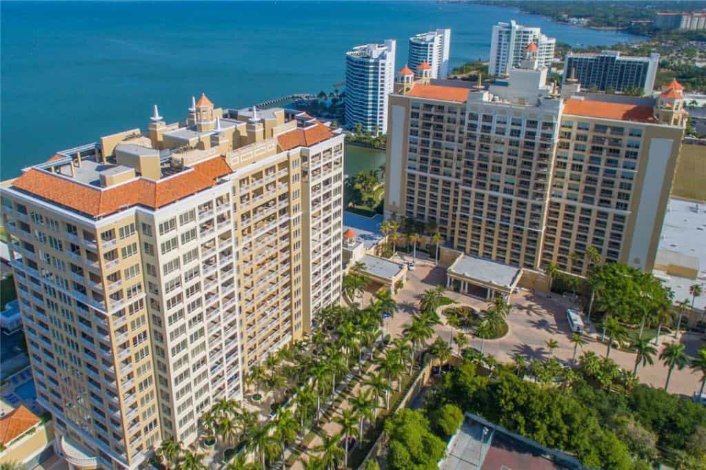 Ritz Carlton Residences Condos in Downtown Sarasota FL. - Aerial