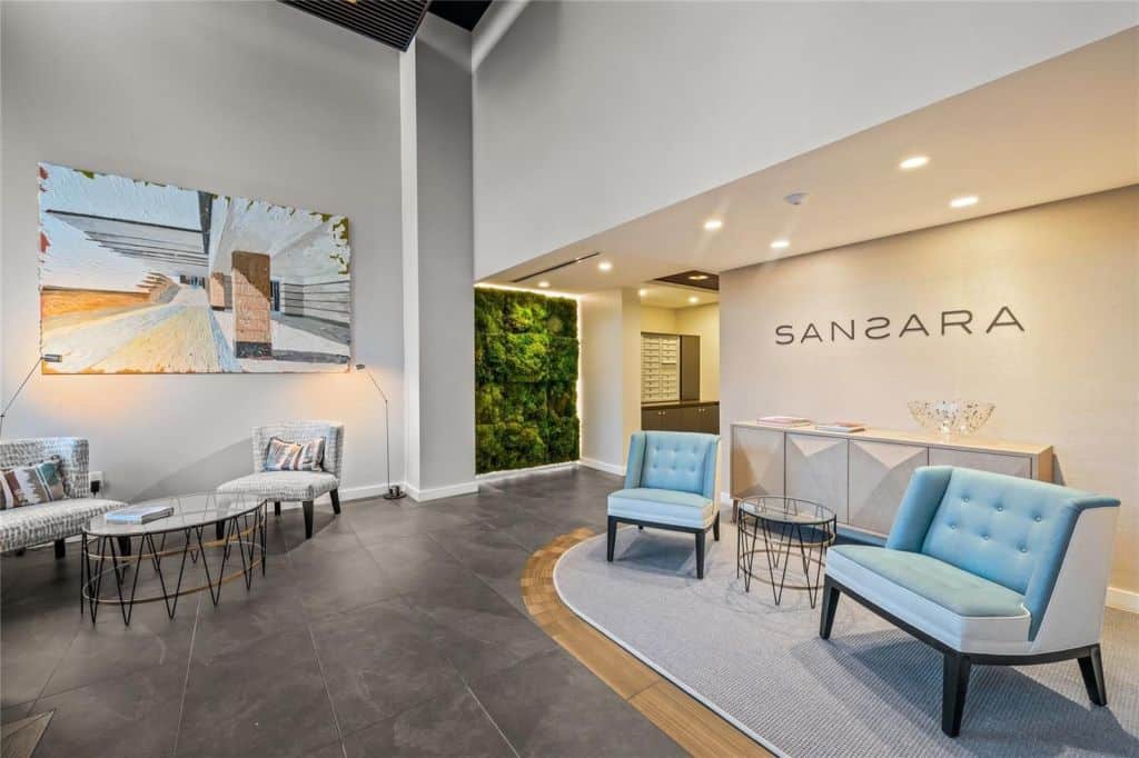 Sansara Condos in Downtown Sarasota, FL. - Lobby