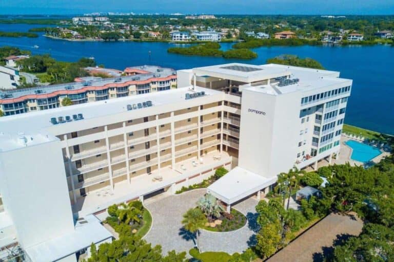 Siesta Harbor Condos in Siesta Key, FL. - Aerial