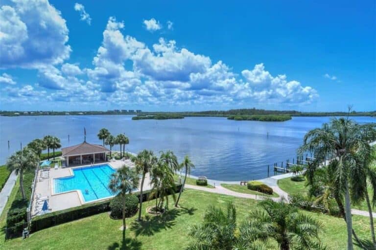 Sunrise Cove Condos in Siesta Key, FL. - Pool Aerial