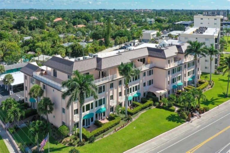 Sunset Royale Condos in Siesta Key, FL. - Aerial of Building