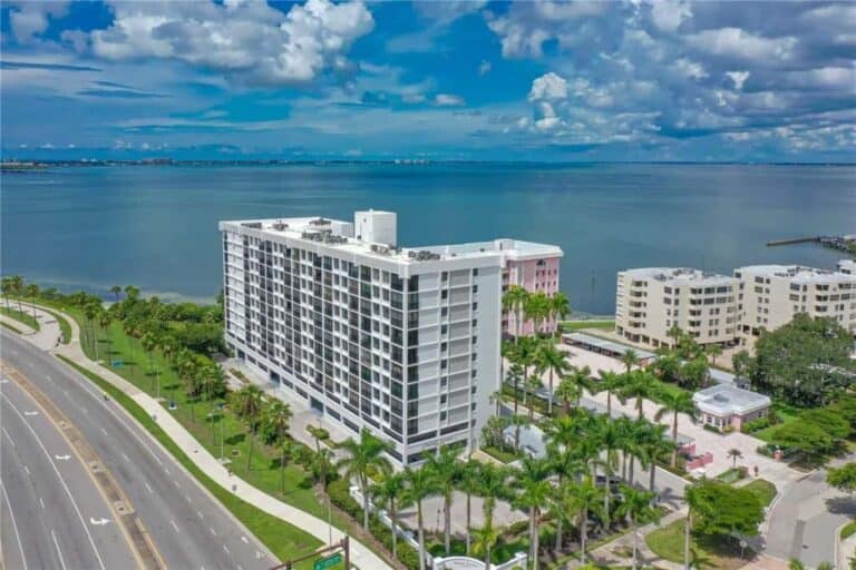 Sunset Towers Condos in Downtown Sarasota, FL. - Building Aerial