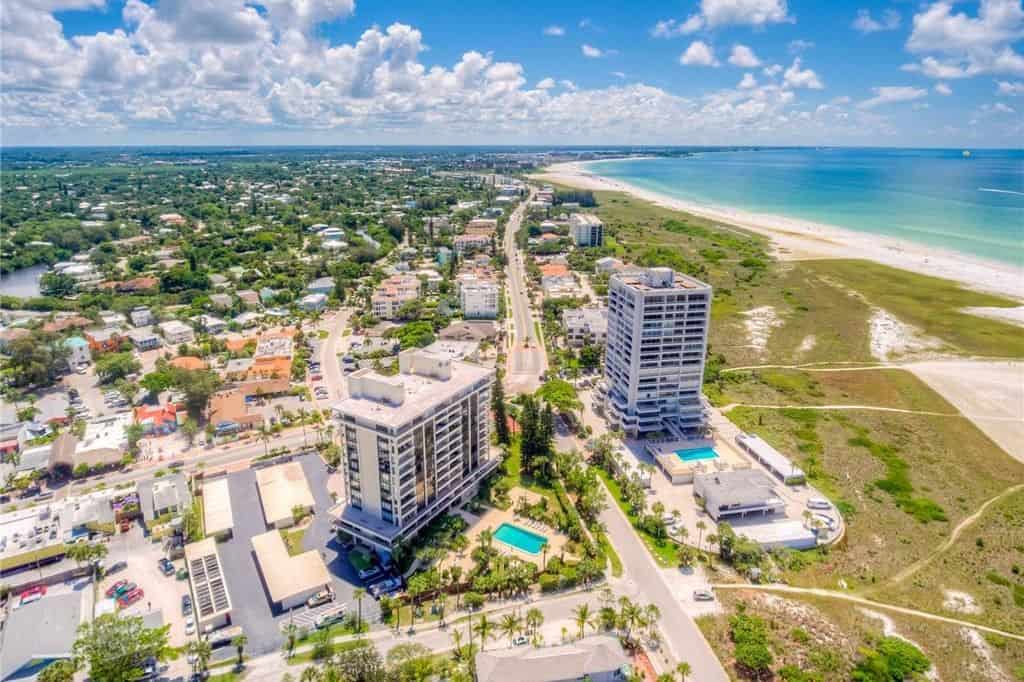 Terrace East Condos in Siesta Key, FL. - Aerial