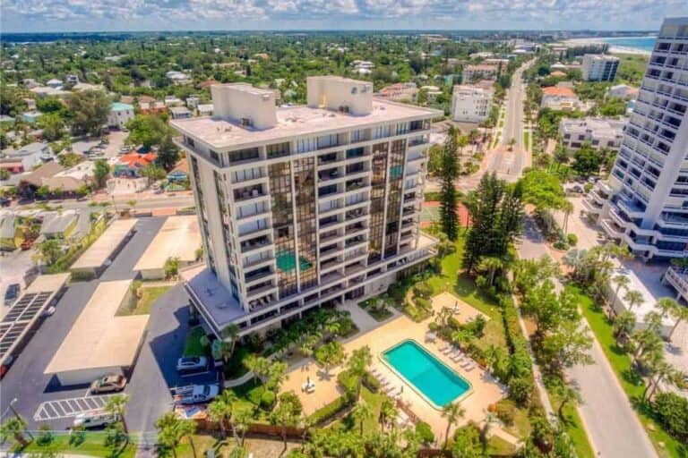 Terrace East Condos in Siesta Key, FL. - Aerial