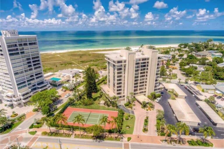 Terrace East Condos in Siesta Key, FL. - Aerial