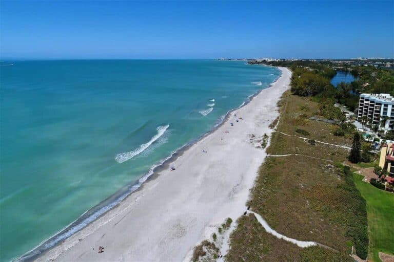 Turtle Bay Condos in Siesta Key, FL. - Waterfront Aerial