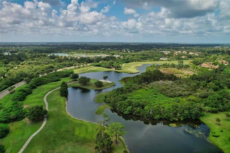 Villa D&#039; Este Condos in Palmer Ranch Sarasota, FL. - Golf Course Aerial