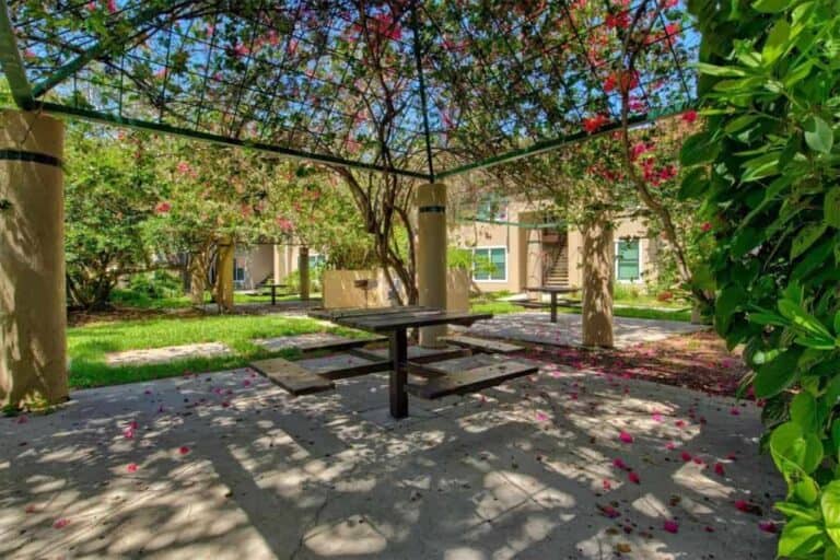 Vintage Grand Condos in Palmer Ranch Sarasota, FL. - COvered Picnic Table