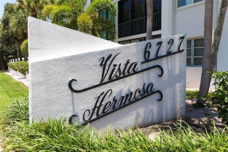Vista Hermosa Condos in Siesta Key, FL. - Entrance Sign