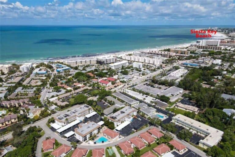 Vista Hermosa Condos in Siesta Key, FL. - Aerial