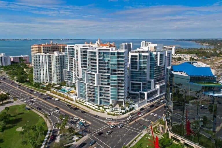 Vue Condos in Downtown Sarasota, FL. - Aerial