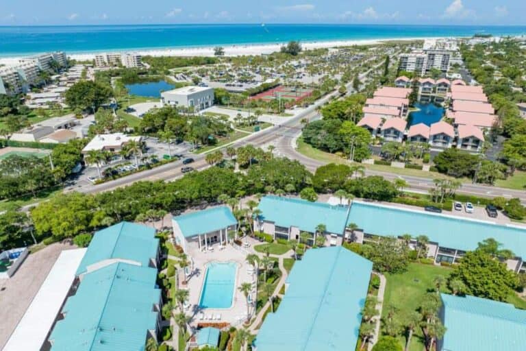 White Sands Village Condos in Siesta Key, FL. - Aerial