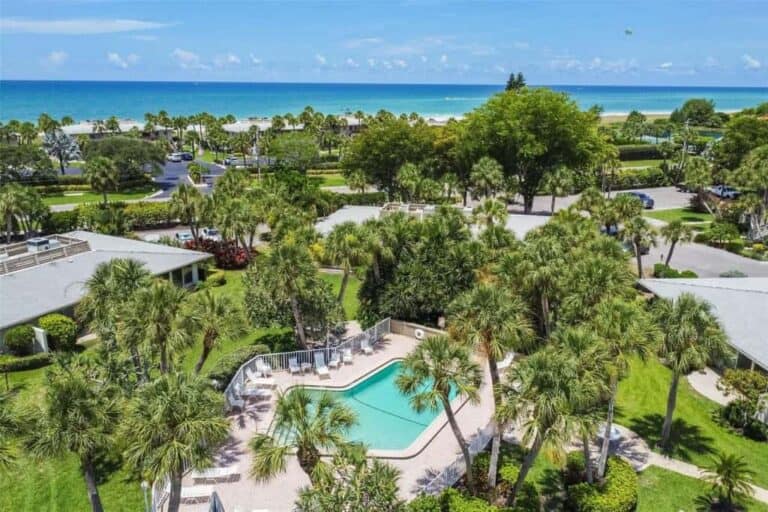Whitney Beach Condos in Longboat Key, FL. - Pool Aerial