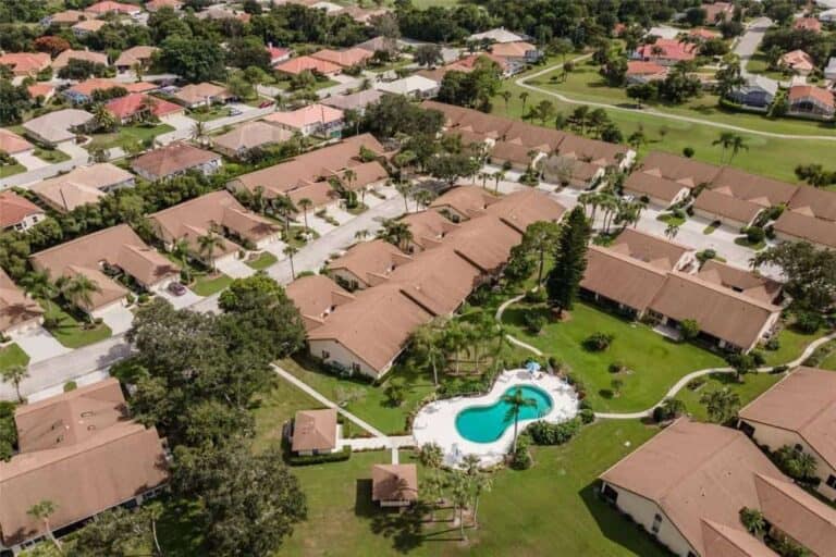 Woodlake Villas in Palm Aire Sarasota, FL. - Aerial