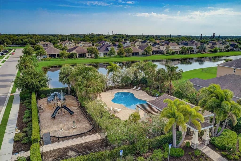 Arbor Reserve Homes in Bradenton, FL. - Pool Aerial