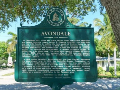 Avondale Homes in Sarasota, FL. - Entrance Sign