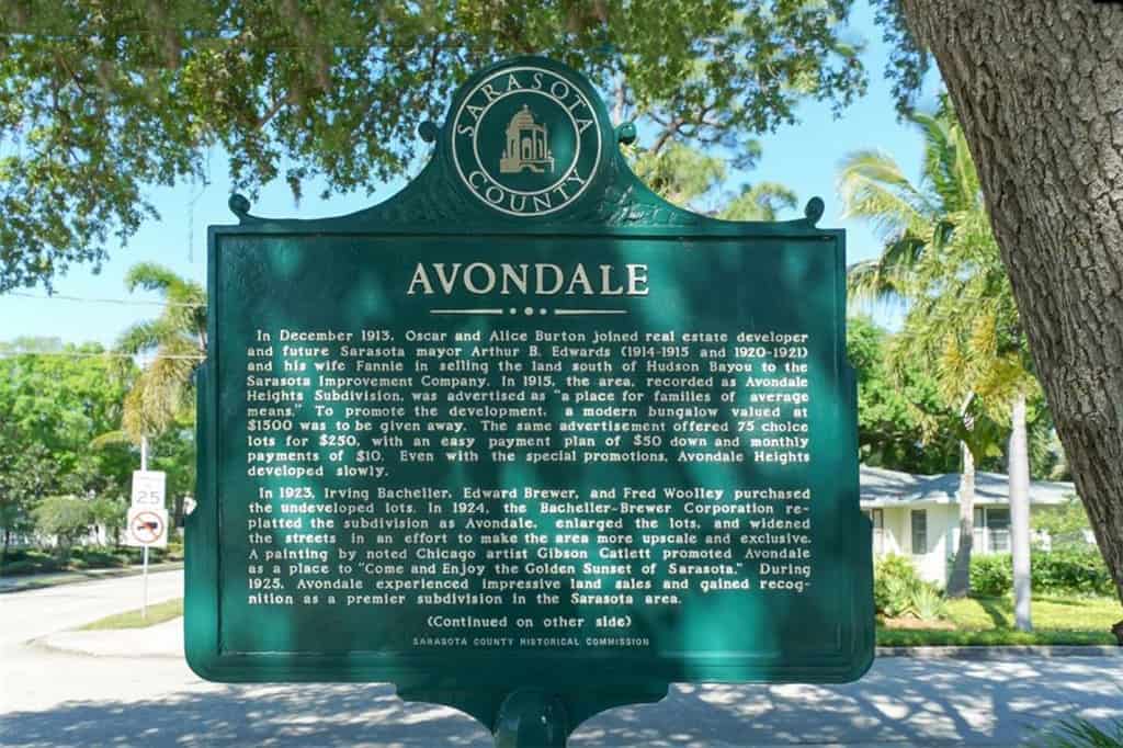 Avondale Homes in Sarasota, FL. - Entrance Sign