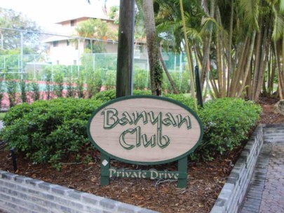 Banyan Club Homes in Siesta Key, FL. - Entrance Sign