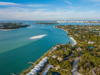 Banyan Club Homes in Siesta Key, FL. - Waterfront Aerial